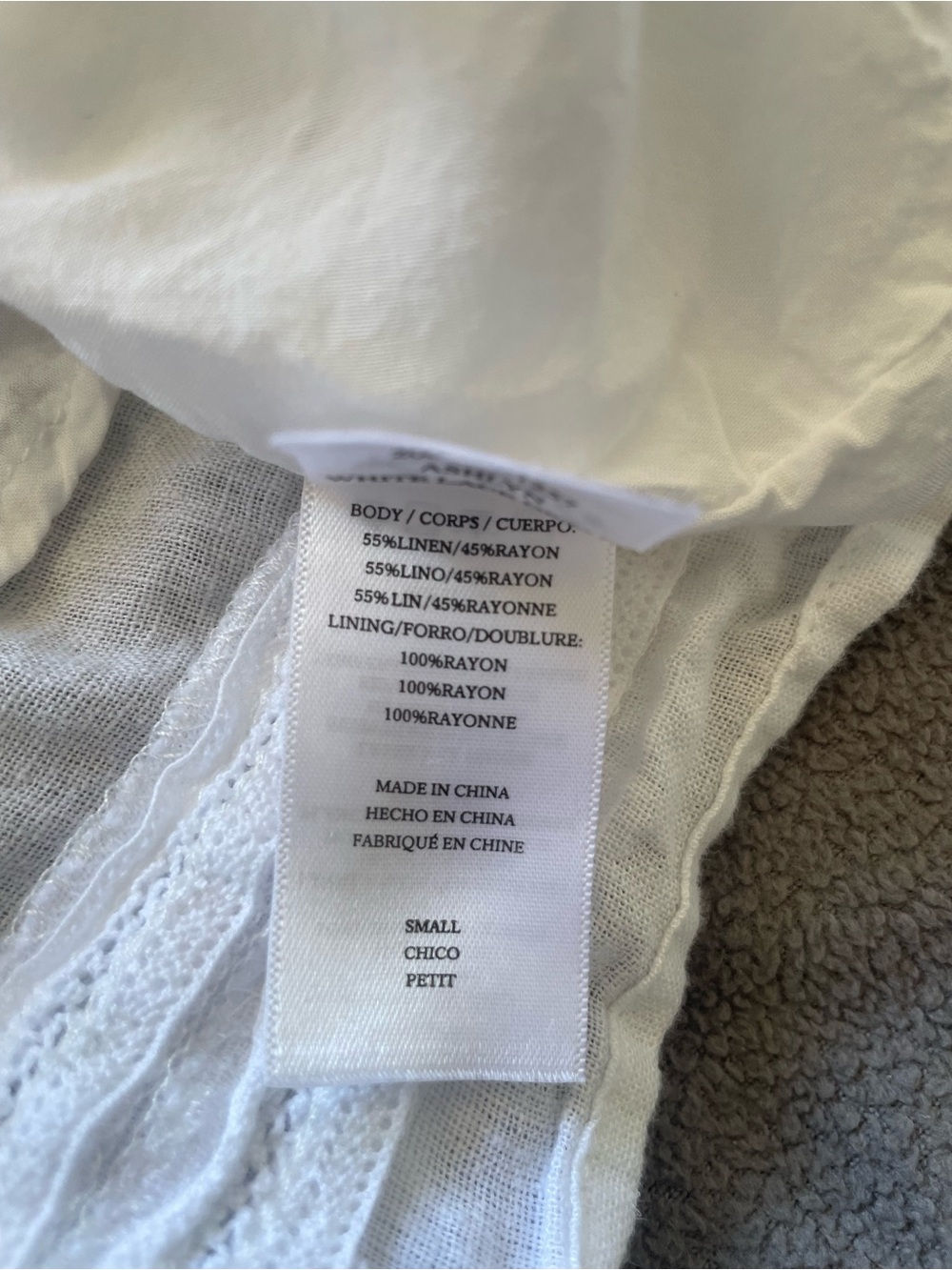 Rails Ashlyn White Linen Blend Smocked Midi Dress Small - Picture 9 of 9